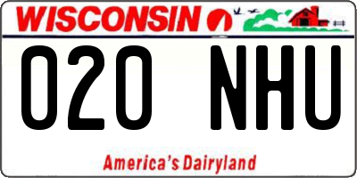 WI license plate 020NHU