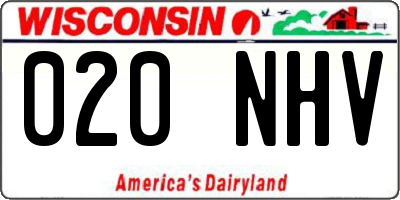 WI license plate 020NHV
