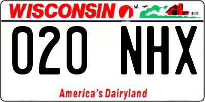 WI license plate 020NHX