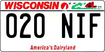 WI license plate 020NIF