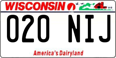 WI license plate 020NIJ