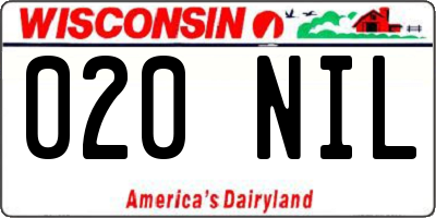 WI license plate 020NIL