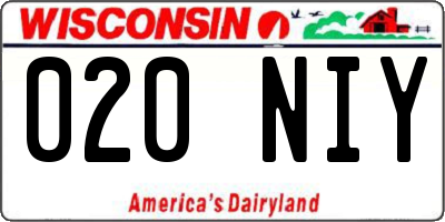 WI license plate 020NIY