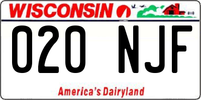 WI license plate 020NJF