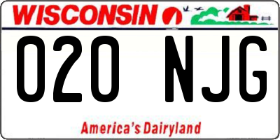 WI license plate 020NJG