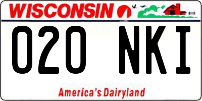 WI license plate 020NKI