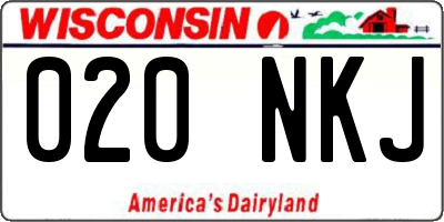 WI license plate 020NKJ