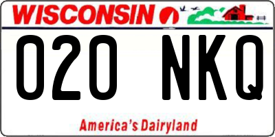 WI license plate 020NKQ