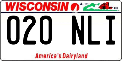 WI license plate 020NLI