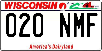WI license plate 020NMF
