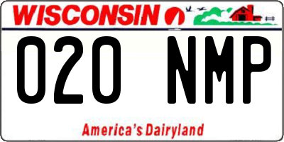 WI license plate 020NMP