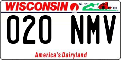 WI license plate 020NMV