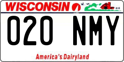 WI license plate 020NMY