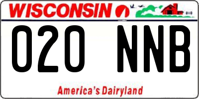 WI license plate 020NNB