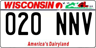 WI license plate 020NNV