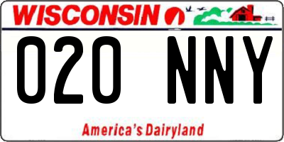 WI license plate 020NNY