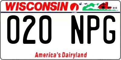 WI license plate 020NPG