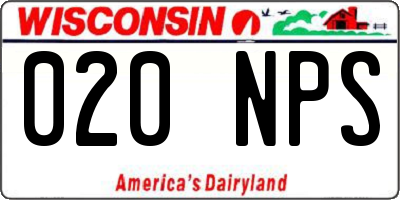 WI license plate 020NPS
