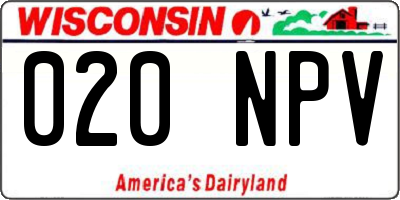 WI license plate 020NPV
