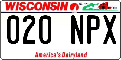 WI license plate 020NPX
