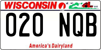 WI license plate 020NQB