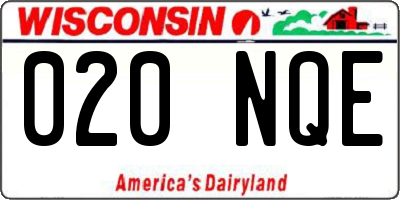 WI license plate 020NQE