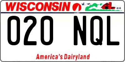 WI license plate 020NQL