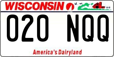 WI license plate 020NQQ