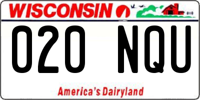 WI license plate 020NQU