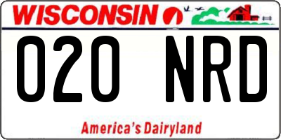 WI license plate 020NRD