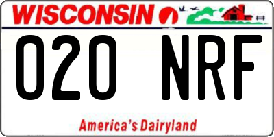 WI license plate 020NRF