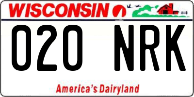 WI license plate 020NRK