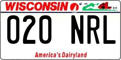 WI license plate 020NRL