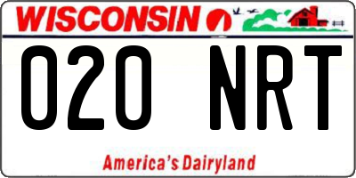 WI license plate 020NRT