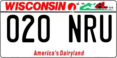 WI license plate 020NRU