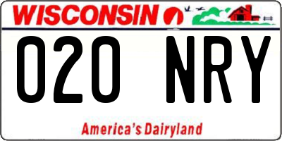 WI license plate 020NRY