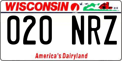 WI license plate 020NRZ