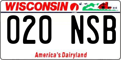 WI license plate 020NSB