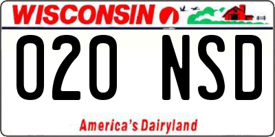 WI license plate 020NSD