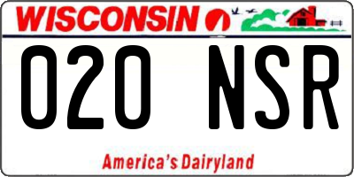 WI license plate 020NSR