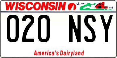 WI license plate 020NSY