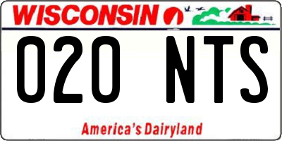 WI license plate 020NTS