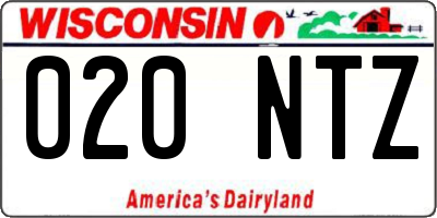 WI license plate 020NTZ
