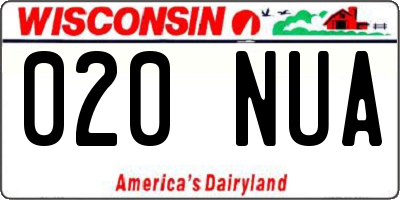 WI license plate 020NUA