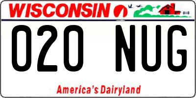 WI license plate 020NUG
