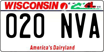 WI license plate 020NVA