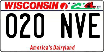 WI license plate 020NVE