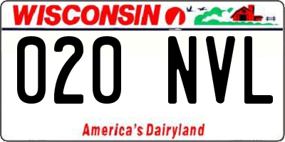 WI license plate 020NVL