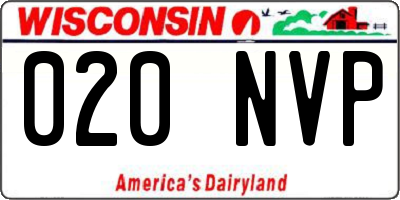WI license plate 020NVP