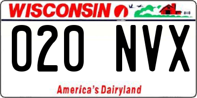 WI license plate 020NVX